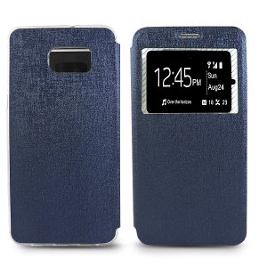 Galaxy S6 Edge+ S-View kék oldalra nyíló flipes tok