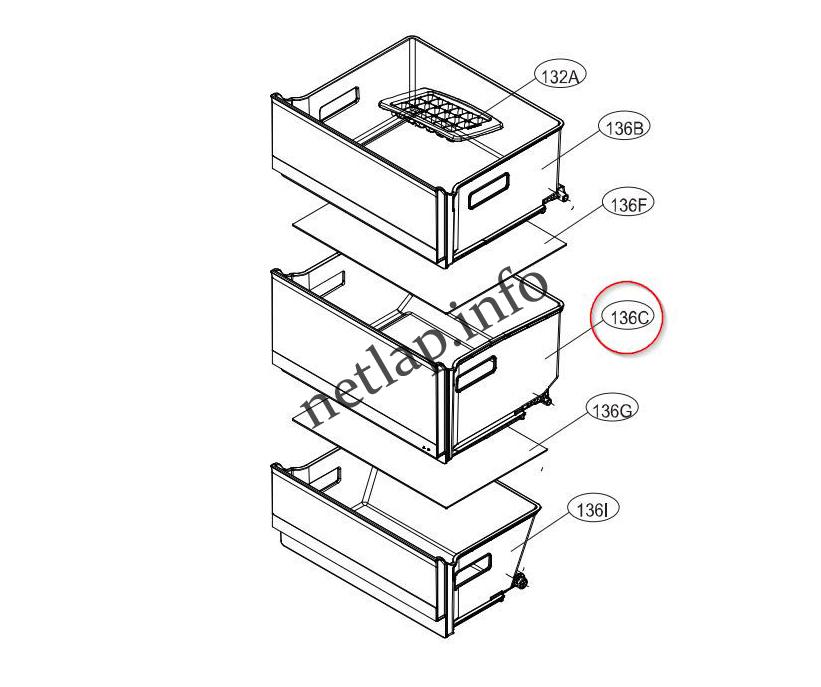 LG hűtőgép középső fagyasztófiók ELB/GBB/GWB - Image 2