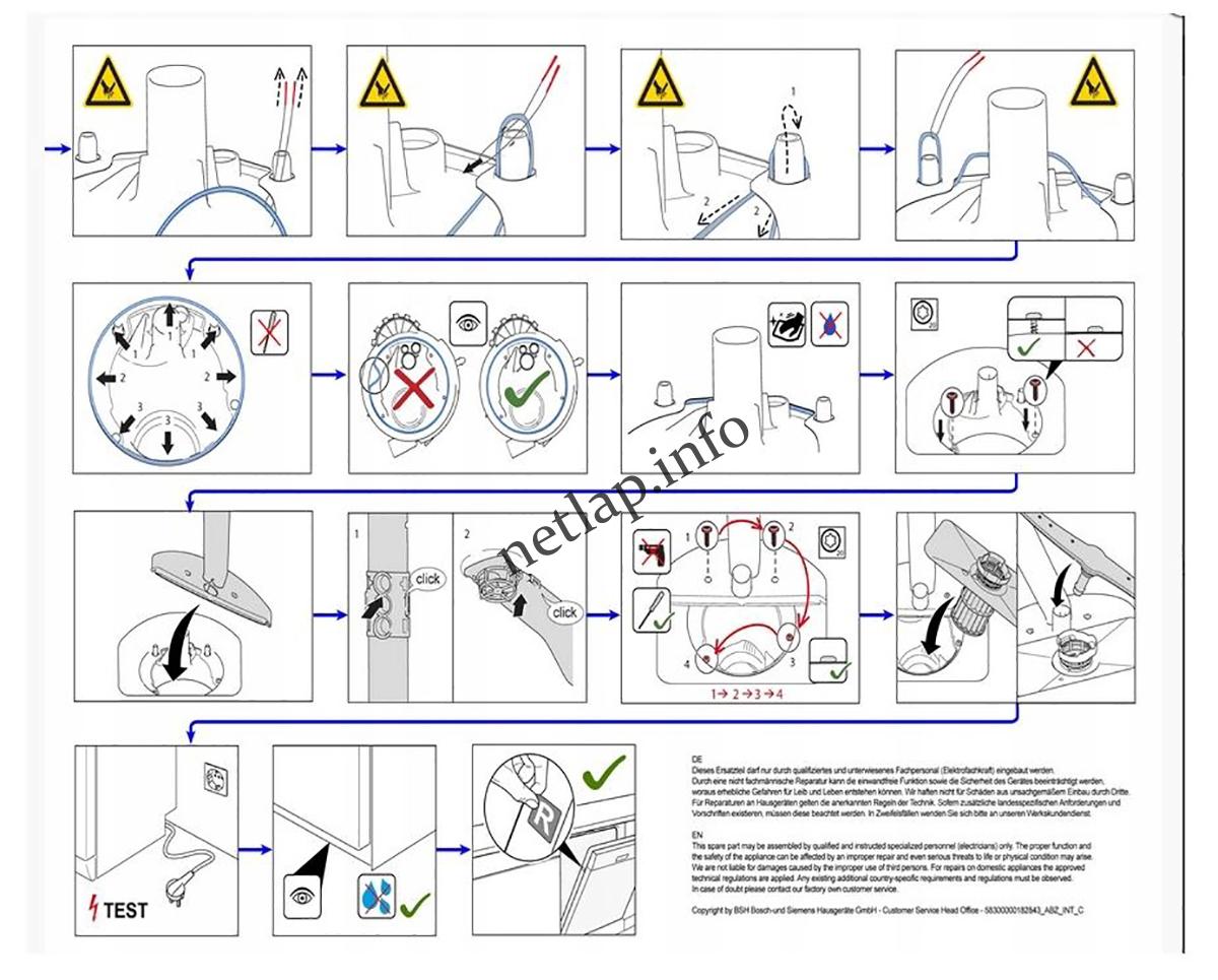 Bosch Siemens mosogatógép szivattyú tartály tömítés javító szett SBV/SGV/SN/SX - Image 3