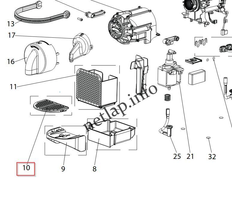 DeLonghi kávéfőző csepptálca rács EN80 Inissia - Image 4