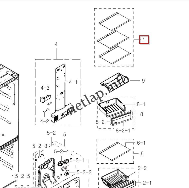 Samsung hűtőgép normál téri üvegpolc RL56/RL58/RL59/RL60/RL63 - Image 3