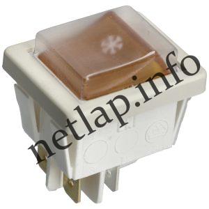 Hűtőgép 16a 36x29 31x21 mm billenőkapcsoló sárga nagy szögletes univerzális KB