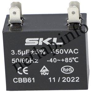 3 5 UF 450V kondenzátor sarus téglatest univerzális