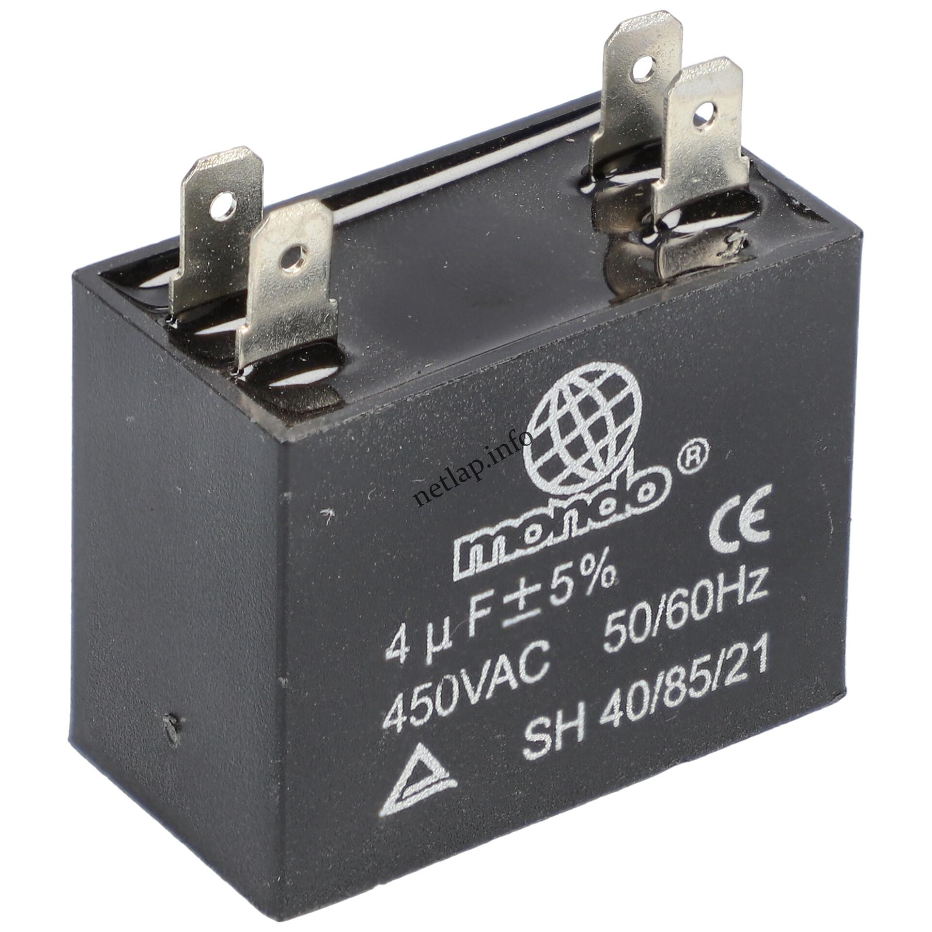 4 UF 450V kondenzátor sarus téglatest univerzális 4 UF 450V kondenzátor sarus téglatest univerzális