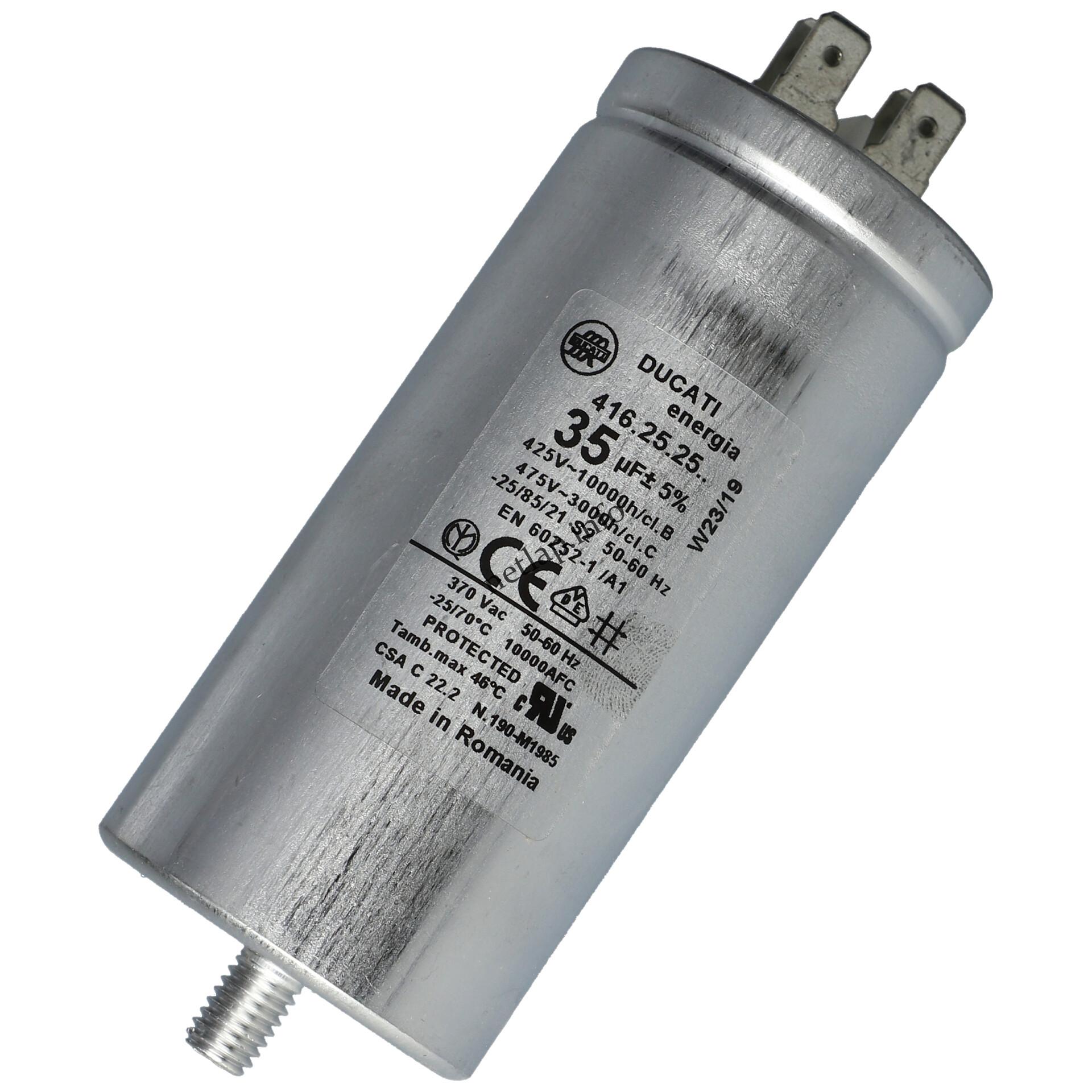 Klíma 35 UF 475v kondenzátor sarus fémházas univerzális Klíma 35 UF 475v kondenzátor sarus fémházas univerzális