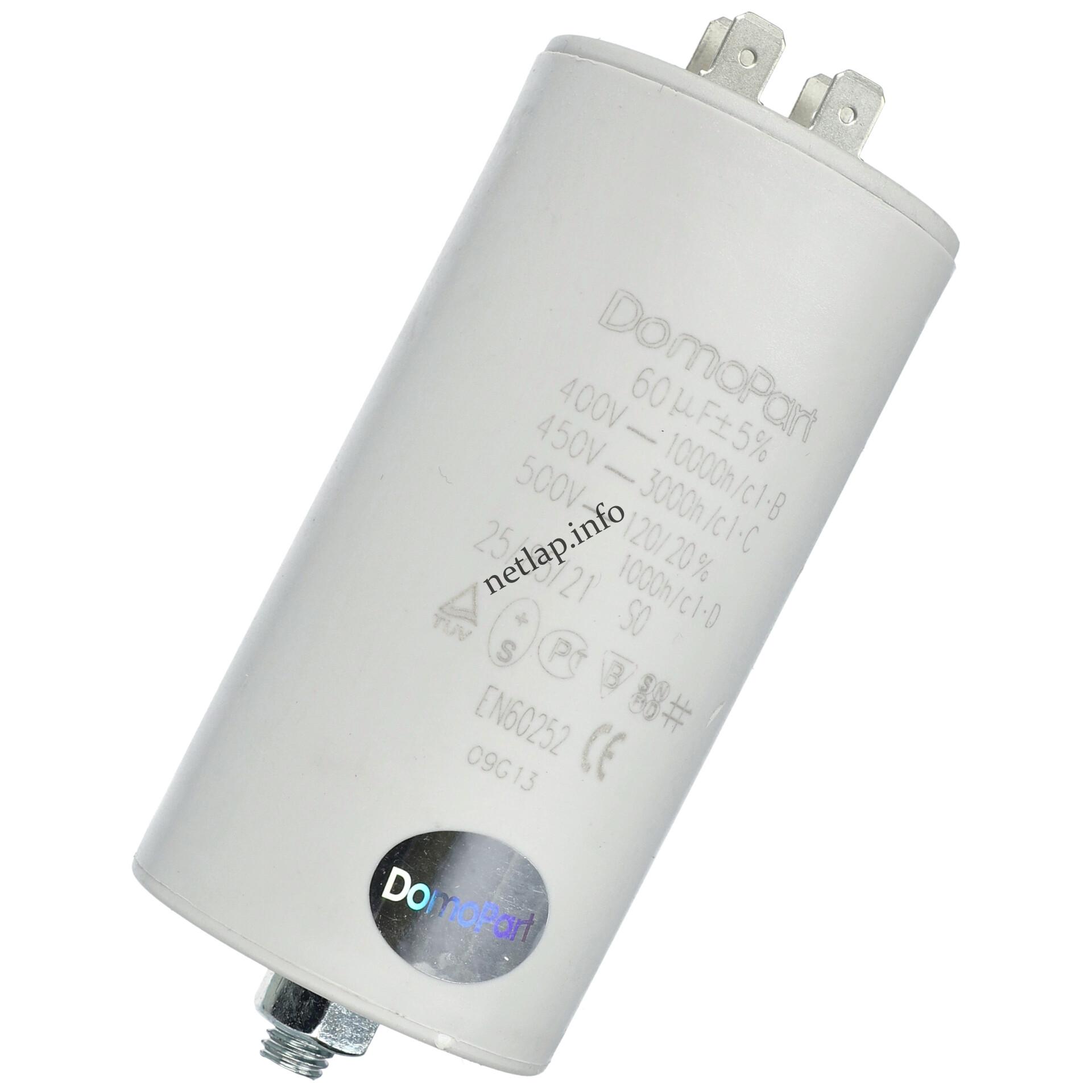 60 UF 450V kondenzátor sarus univerzális 3110210034 60 UF 450V kondenzátor sarus univerzális 3110210034