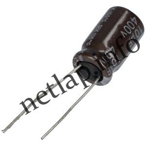 10 UF 400v kondenzátor furatszerelt univerzális mini híradástechnika