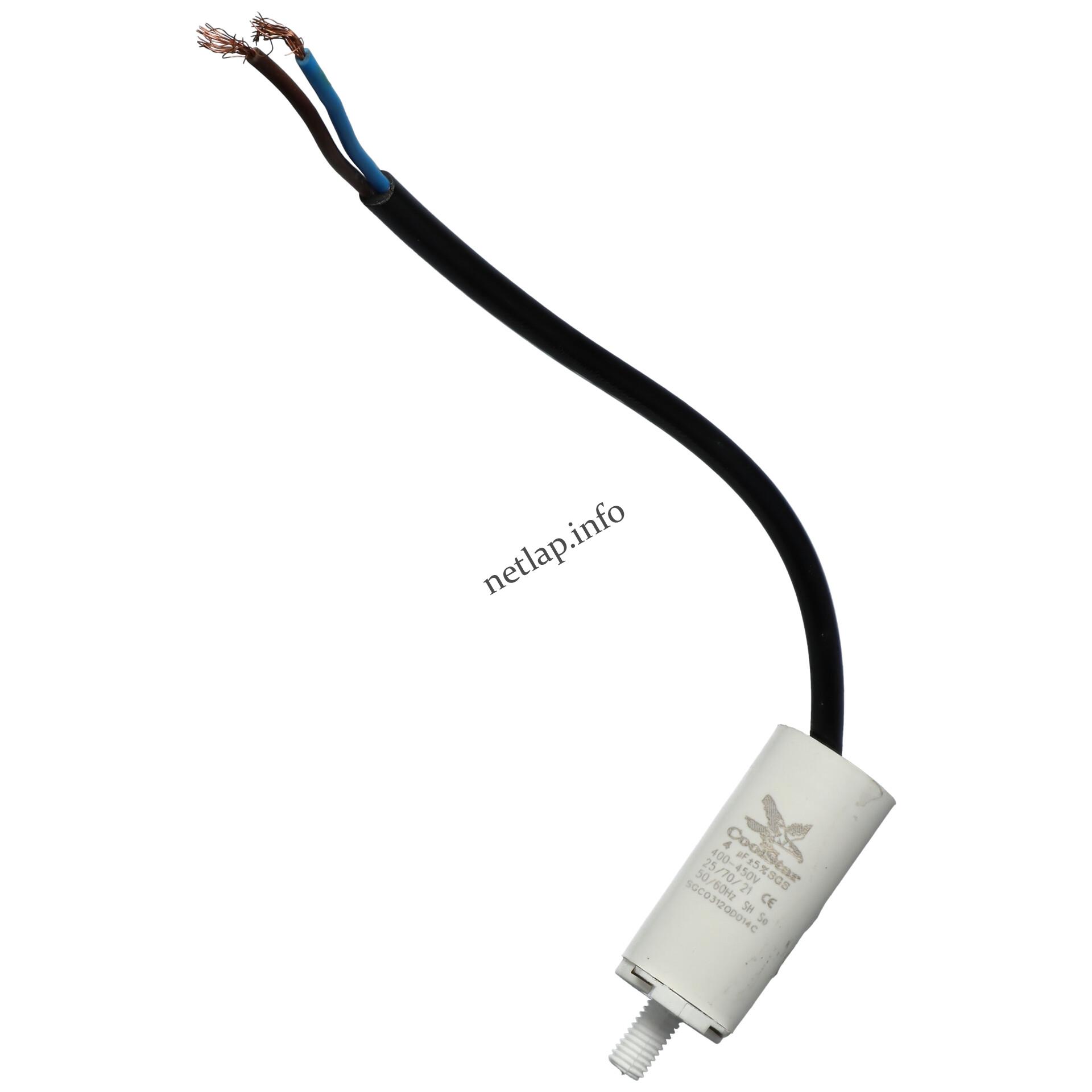 4 UF 450V kondenzátor vezetékes univerzális 3183/04065 4 UF 450V kondenzátor vezetékes univerzális 3183/04065