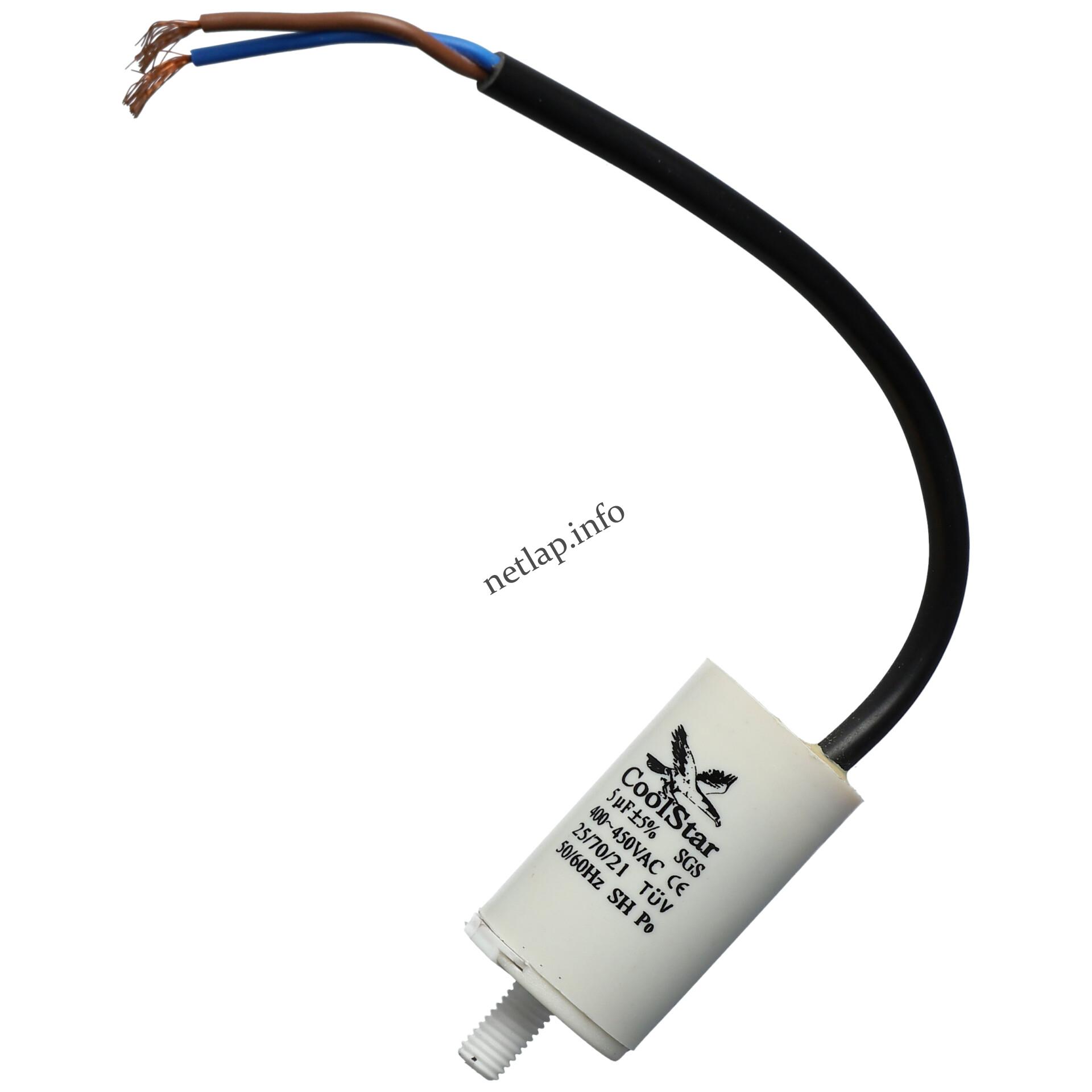 5 UF 500v kondenzátor vezetékes univerzális 12AG115 5 UF 500v kondenzátor vezetékes univerzális 12AG115