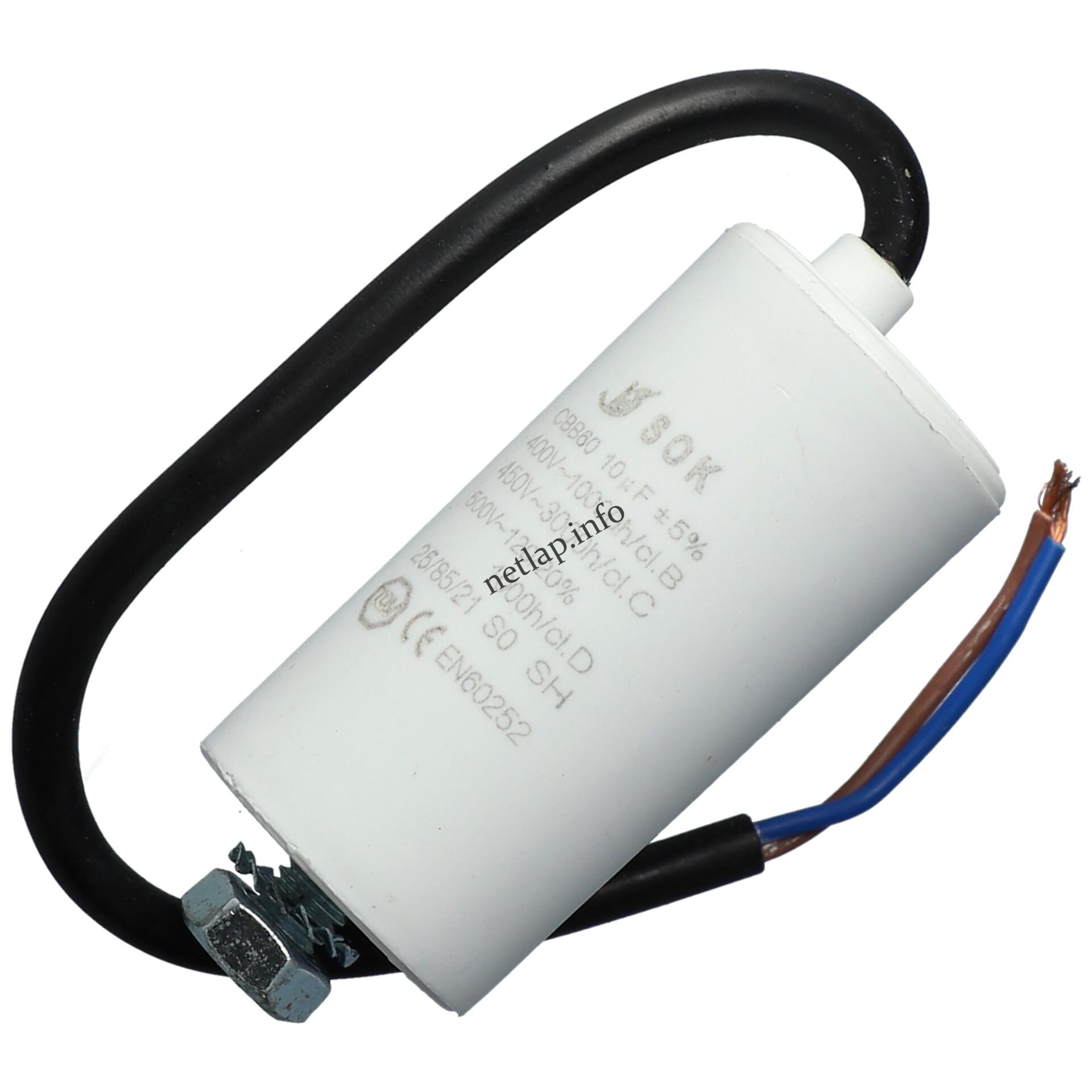 Hajdu mosógép 10 UF 500v kondenzátor vezetékes univerzális 303 KONA10002 Hajdu mosógép 10 UF 500v kondenzátor vezetékes univerzális 303 KONA10002