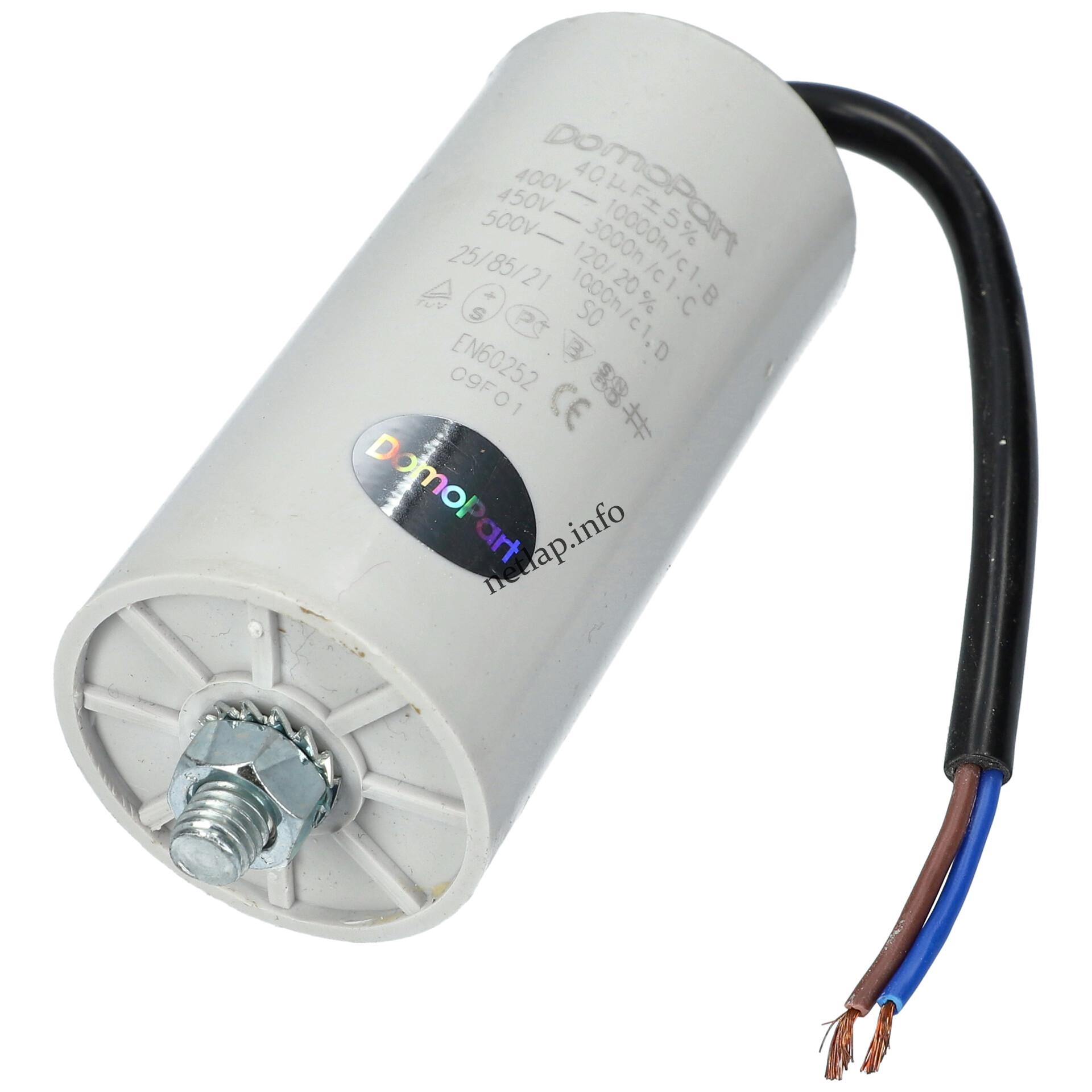 40 UF 500v kondenzátor vezetékes univerzális 8592372100898 40 UF 500v kondenzátor vezetékes univerzális 8592372100898