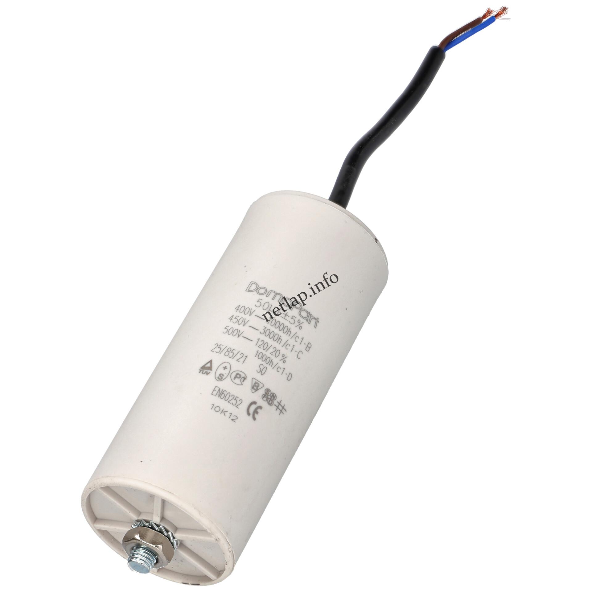 50 UF 500v kondenzátor vezetékes univerzális 8592372100911 50 UF 500v kondenzátor vezetékes univerzális 8592372100911