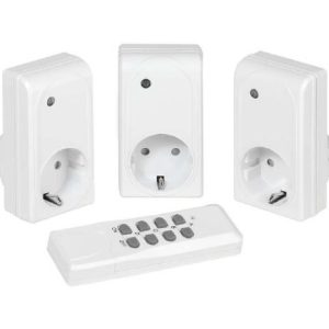 Vivanco távirányítós hálózati aljzat 1000W, 3 csatorna, 3 aljzat IP20, fehér, automatikus tanulás