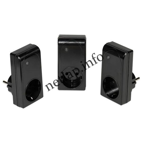 Vivanco távirányítós hálózati aljzat 3680W, 3 csatorna, 3 aljzat IP20, fekete, automatikus tanulás - Image 2