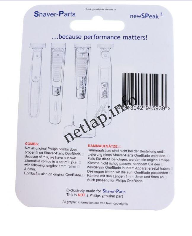 Philips OneBlade testszőrnyíró vezetőfésű szett QP2520/QP2620/QP6550/QP6650 - Image 4