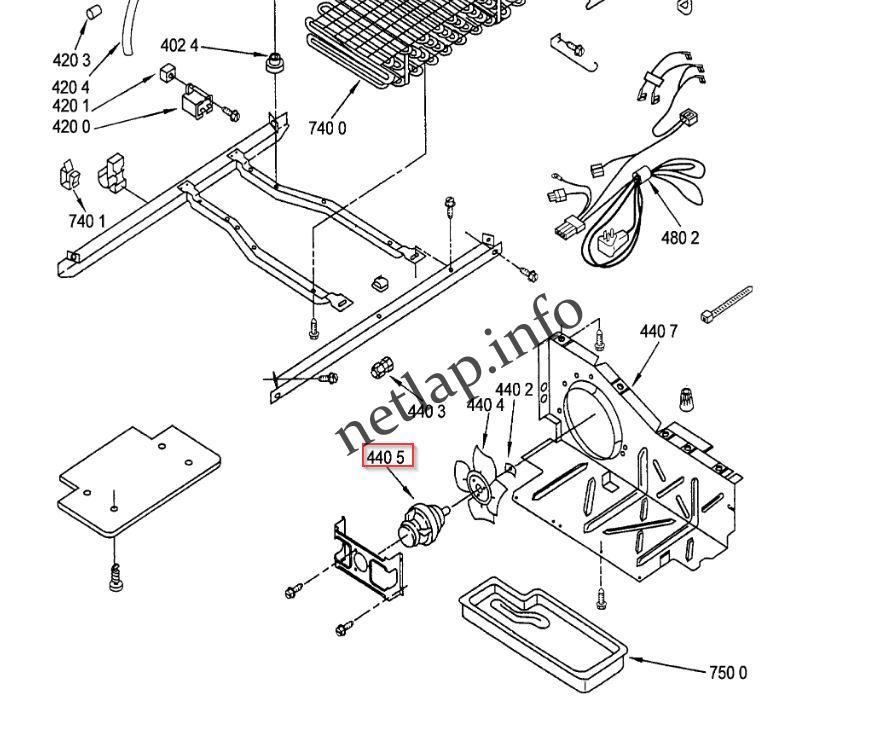 Bauknecht Whirlpool USA hűtőgép ventilátor motor ARG/ART/ARZ/KGN - Image 3