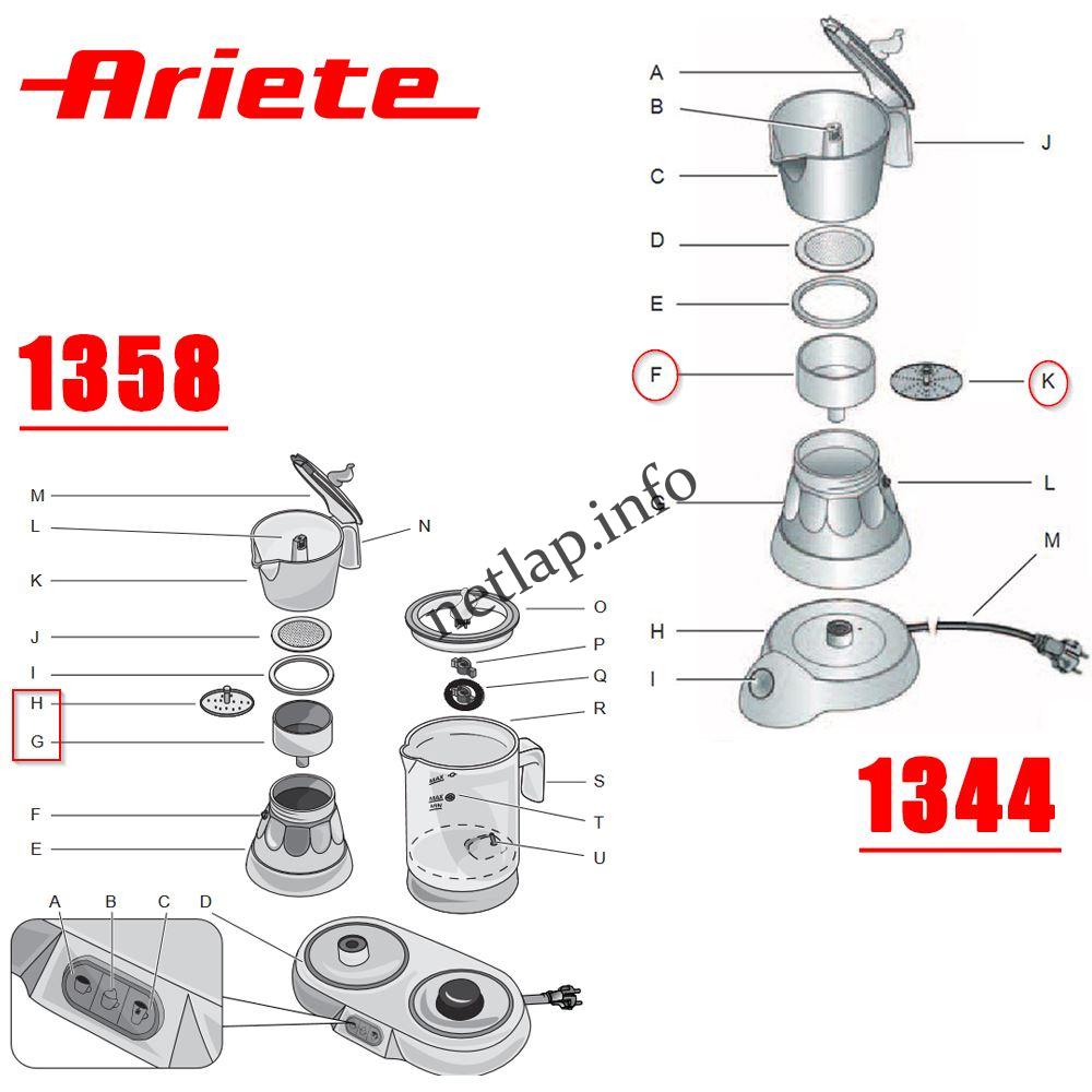 Ariete Moka Breakfast Station kávéfőző szűrő 1344/1358 - Image 2