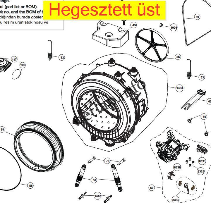 Beko mosógép csapágy szimering szett EV/WCB/WKB/WM/WUE - Image 2