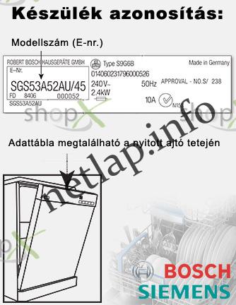 Bosch simens mosogatógép azonosítás