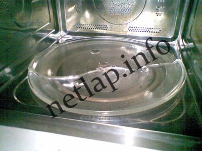 Eltört mikrohullámú sütő forgótányér