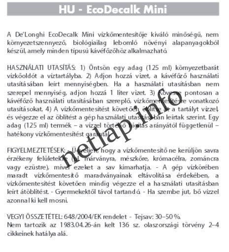 DeLonghi EcoDecalk mini kávégép vízkőoldó 2x100ml - Image 3