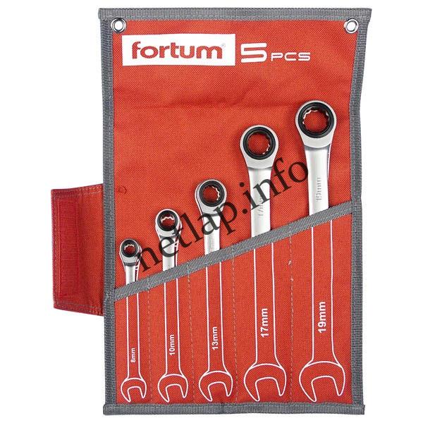 Csillag villás kulcs készlet racsnis 5db 8-19mm