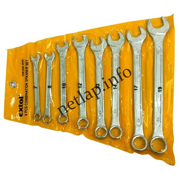 Csillag villás kulcs készlet szénacél 5db 7-19mm