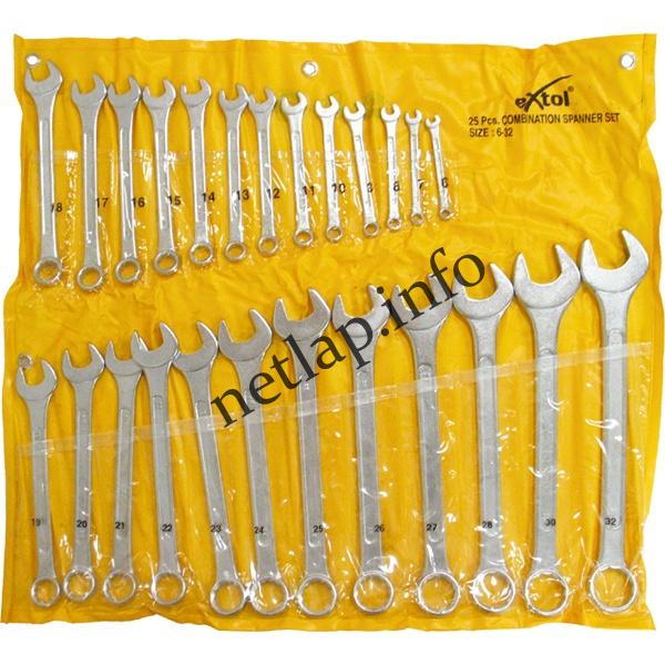 Csillag villás kulcs készlet szénacél 25db 6-32mm