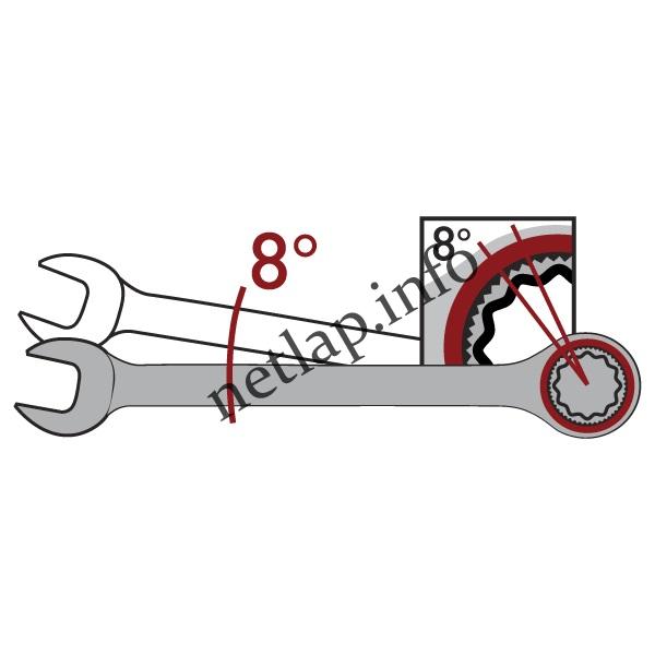Csillag villás kulcs készlet racsnis, egyirányú forgás 7db 8-19mm - Image 2