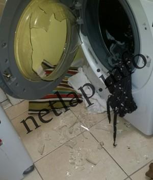 Mosógép ablaküveg összetört