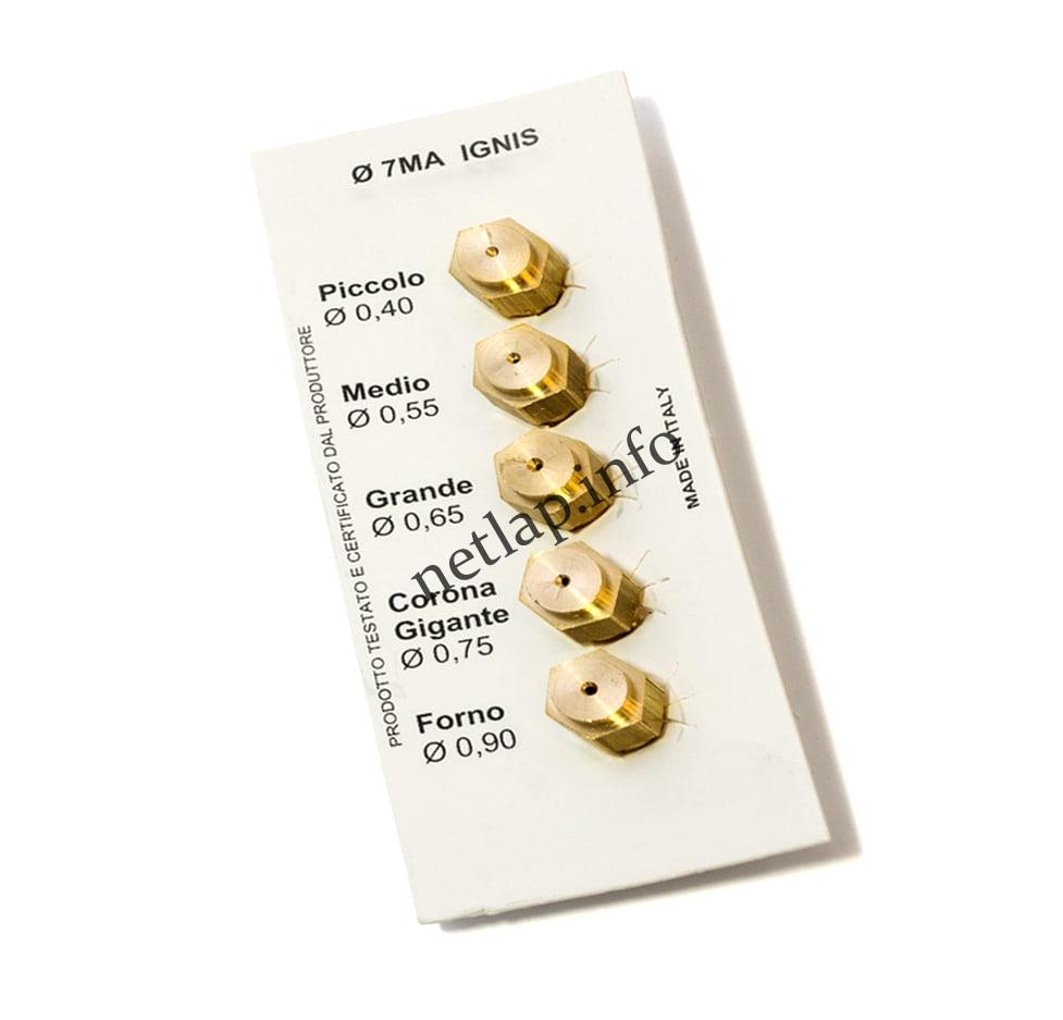 Univerzális tűzhely PB fúvóka készlet 7mm 0,40/0,55/0,65/0,75/0,90